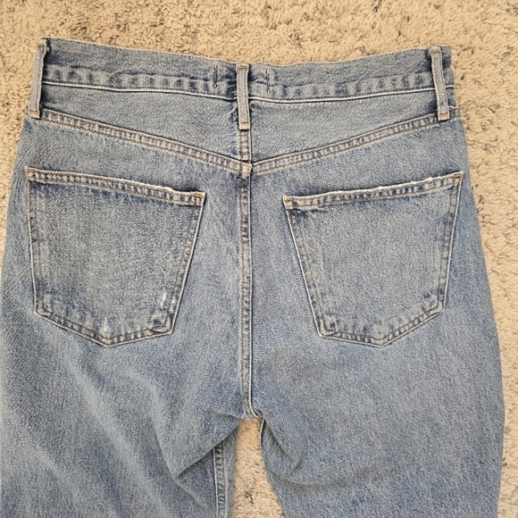 AGOLDE Lana Jean  Backdrop Blue Straight Leg Distressed Jeans 27 Aritzia - Picture 9 of 16